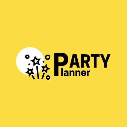 Bright Yellow Background Celebrating Events with Party Planner Logo Template