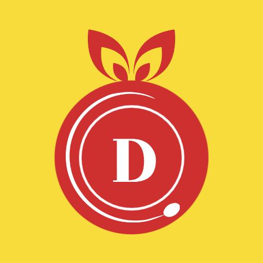 Bright Yellow Background Featuring Alphabet D in a Circle Logo Template