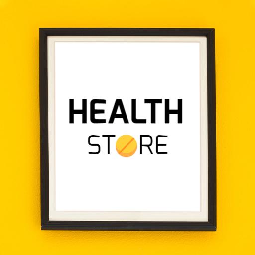 Bright Yellow Background Featuring Healthcare Store Logo Template