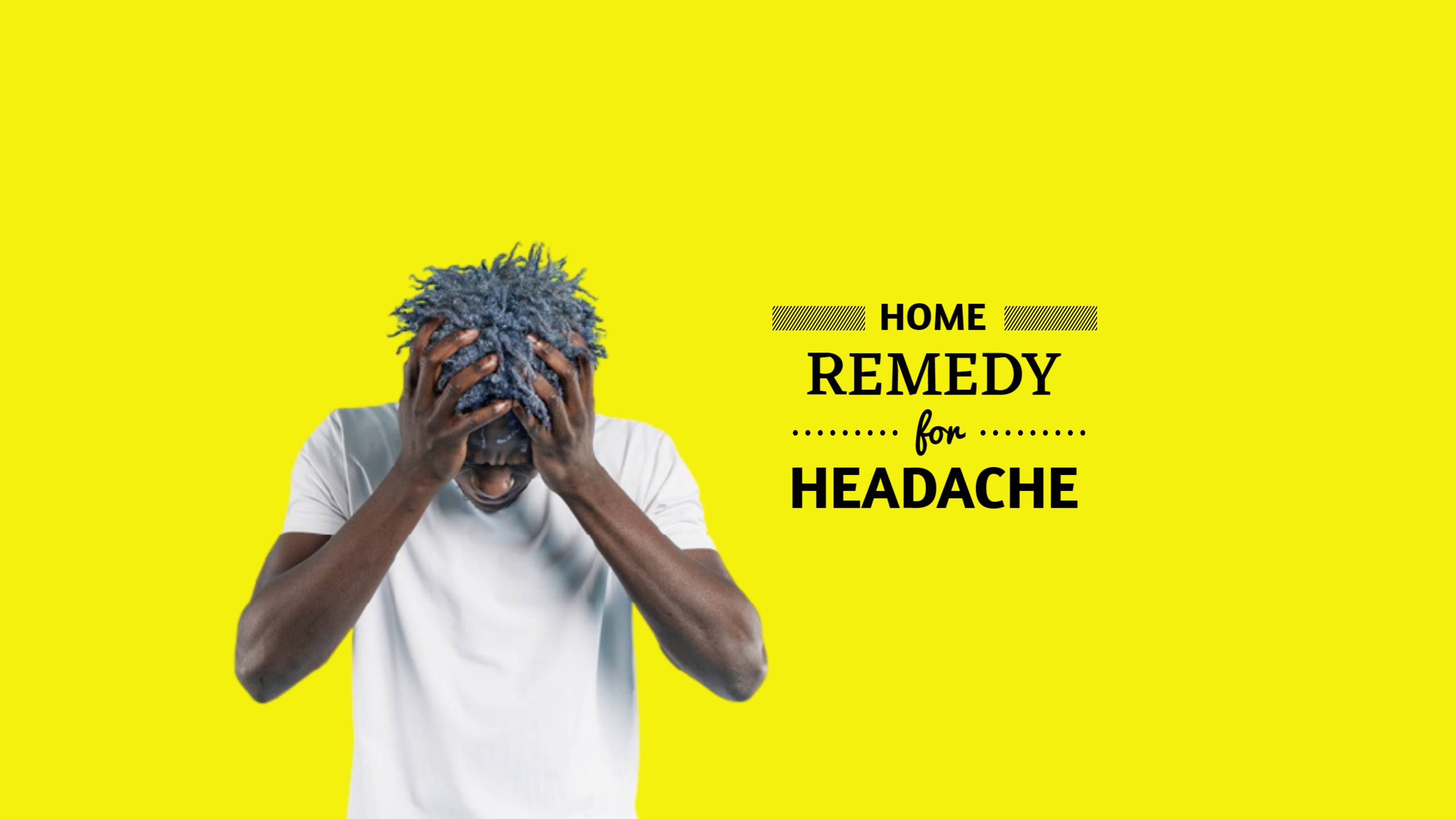 Bright Yellow Background with Headache Remedy YouTube Banner Template