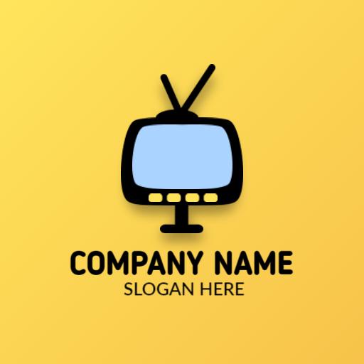 Bright Yellow Background with IPTV Streaming Service Logo Template