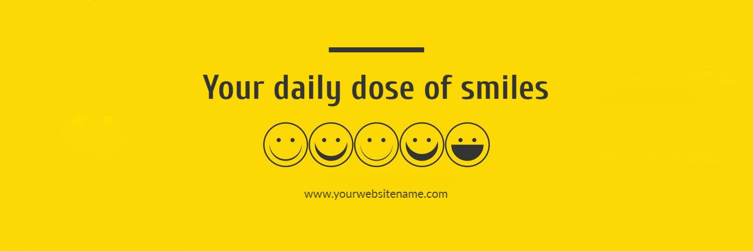 Bright Yellow Background with Smiley Faces Twitter Banner Template