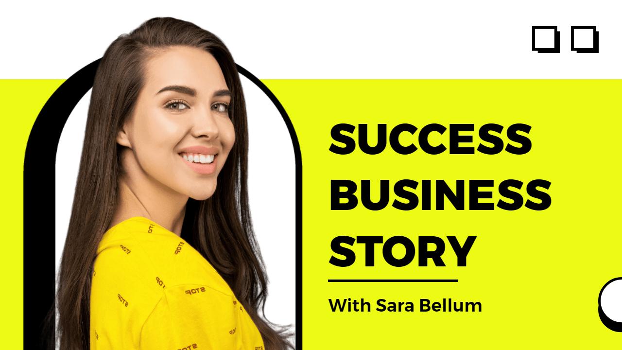Bright Yellow Business Success Story YouTube Thumbnail Template