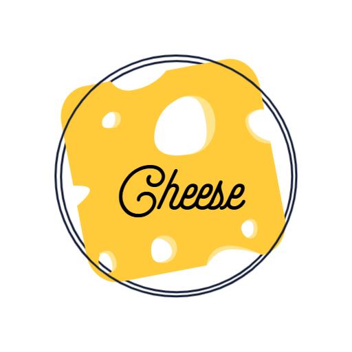 Bright Yellow Cheese Slice Design for Delicious Snacks Logo Template