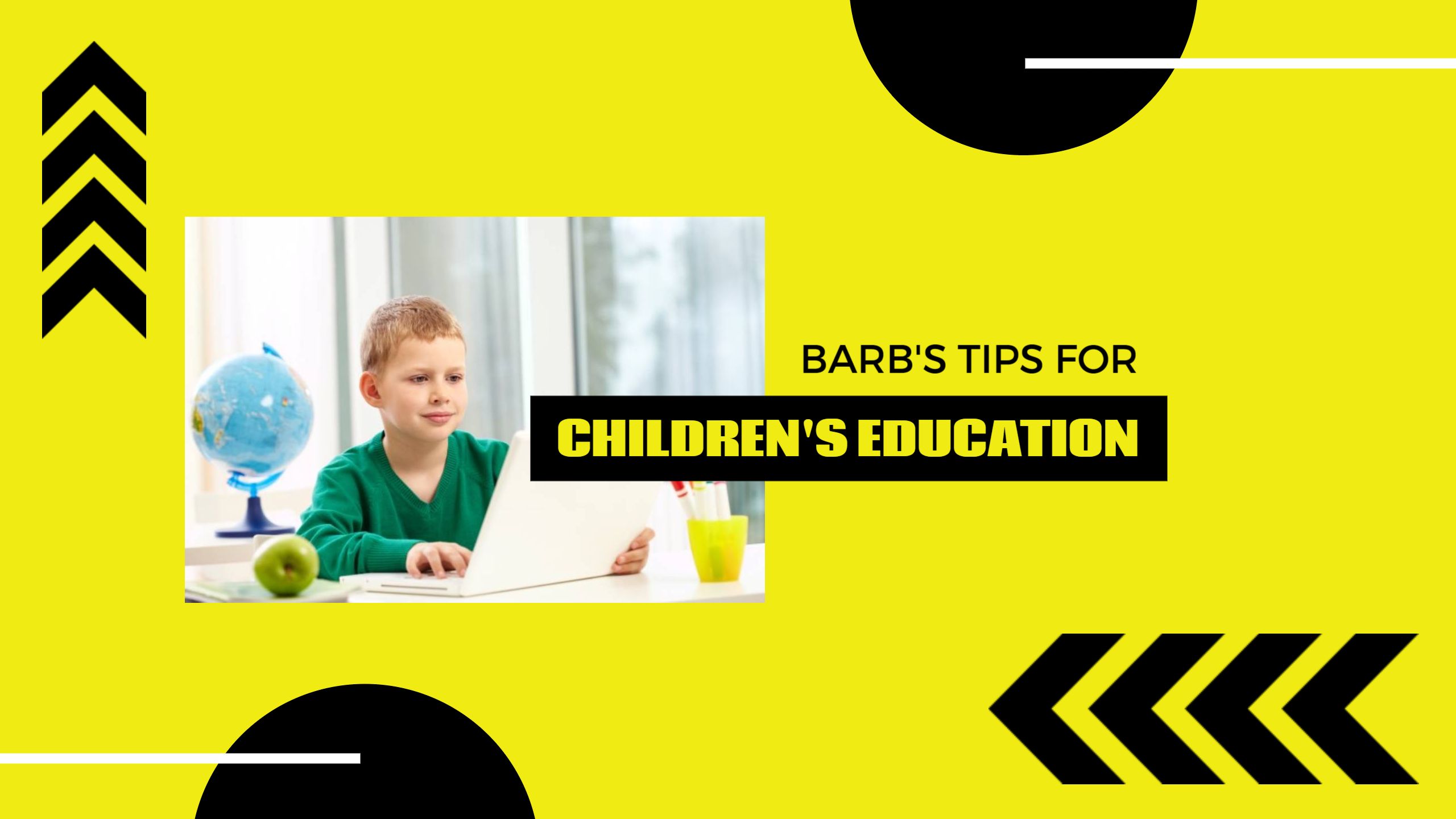 Bright Yellow Educational Tips for Children's Education YouTube Banner Template