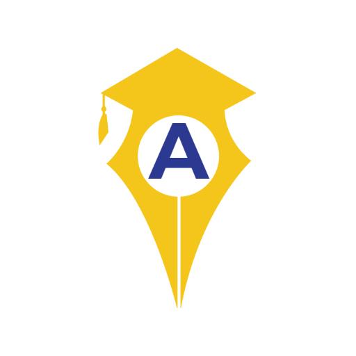 Bright Yellow Graduation Cap and Alphabet Letter Design Logo Template