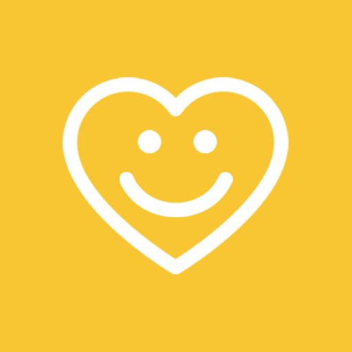 Bright Yellow Heart Logo Signifying Fun Dating Experience Logo Template
