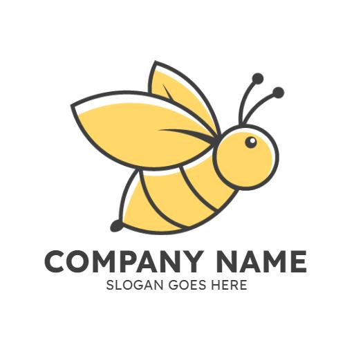 Bright Yellow Honeybee Design Representing Nature's Bees Logo Template