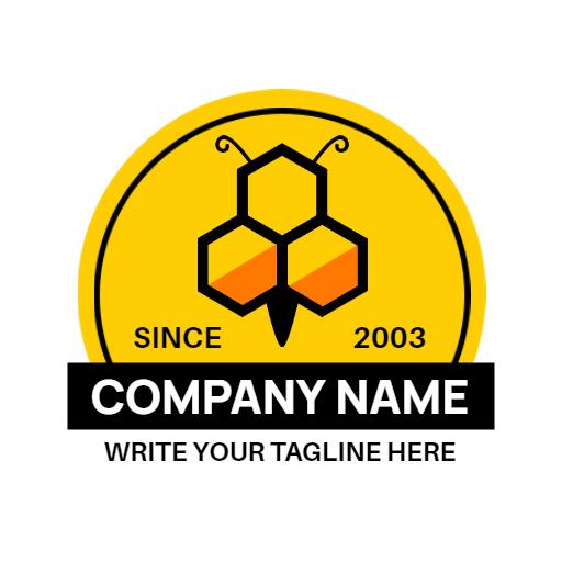 Bright Yellow Honeybee Logo Representing Natural Sweetness Logo Template