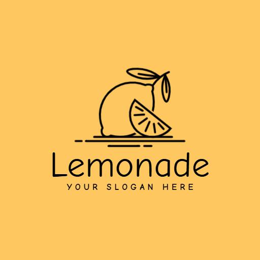 Bright Yellow Lemon and Slice Design for Fresh Lemonade Logo Template