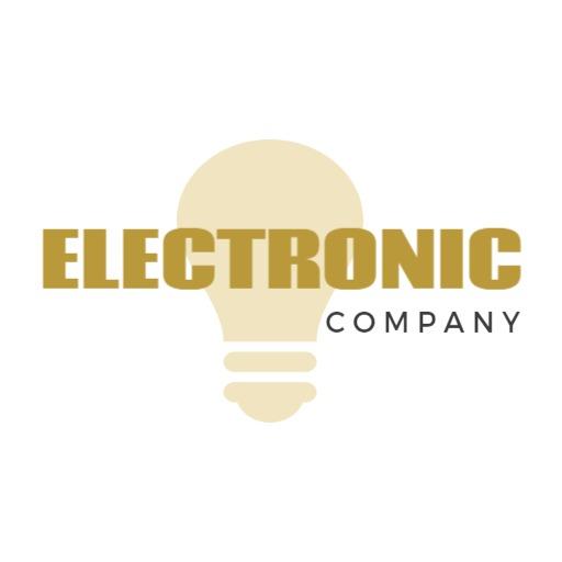 Bright Yellow Light Bulb Design for Electronic Company Logo Template