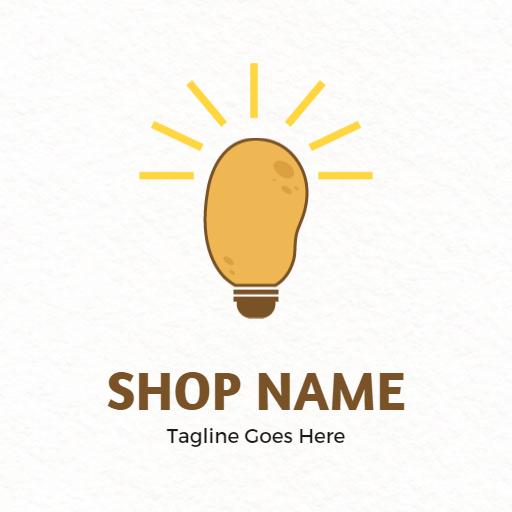 Bright Yellow Light Bulb Representing Creative Potato Ideas Logo Template