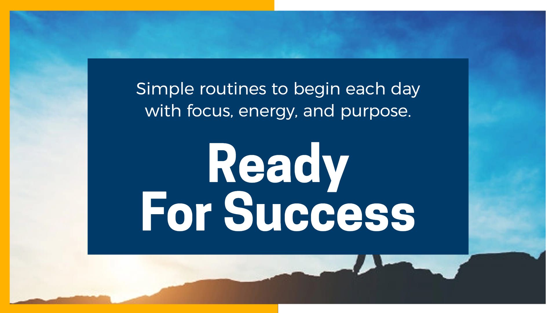 Bright Yellow Motivational Morning Routine Strategies Keynote Template