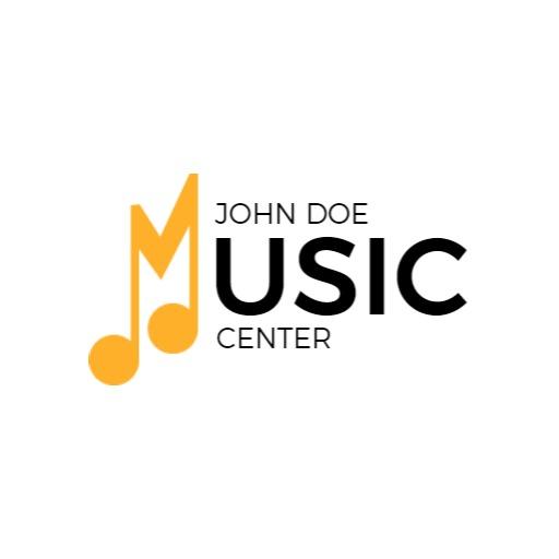 Bright Yellow Musical Notes Representing Music Center Logo Template