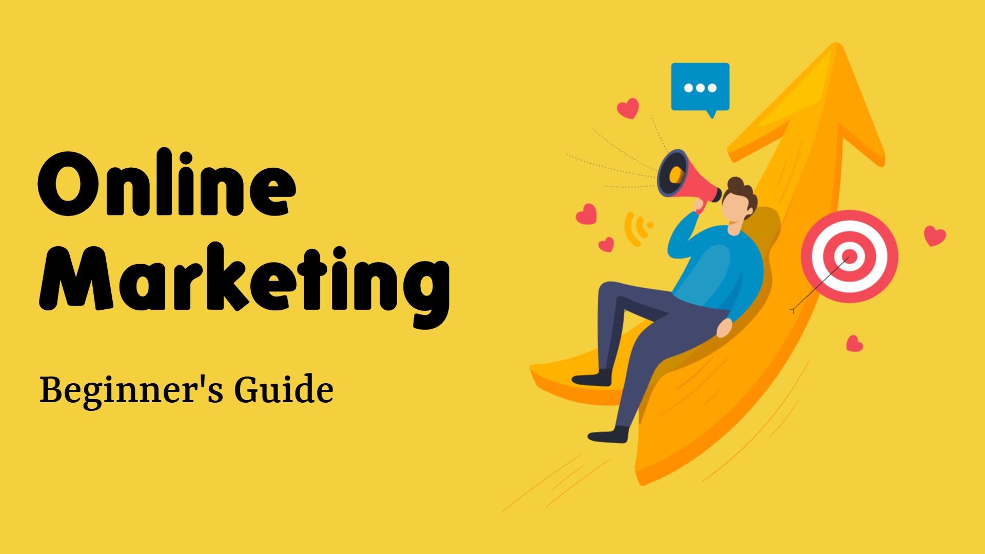 Bright Yellow Online Marketing Beginner's Guide Presentation Template