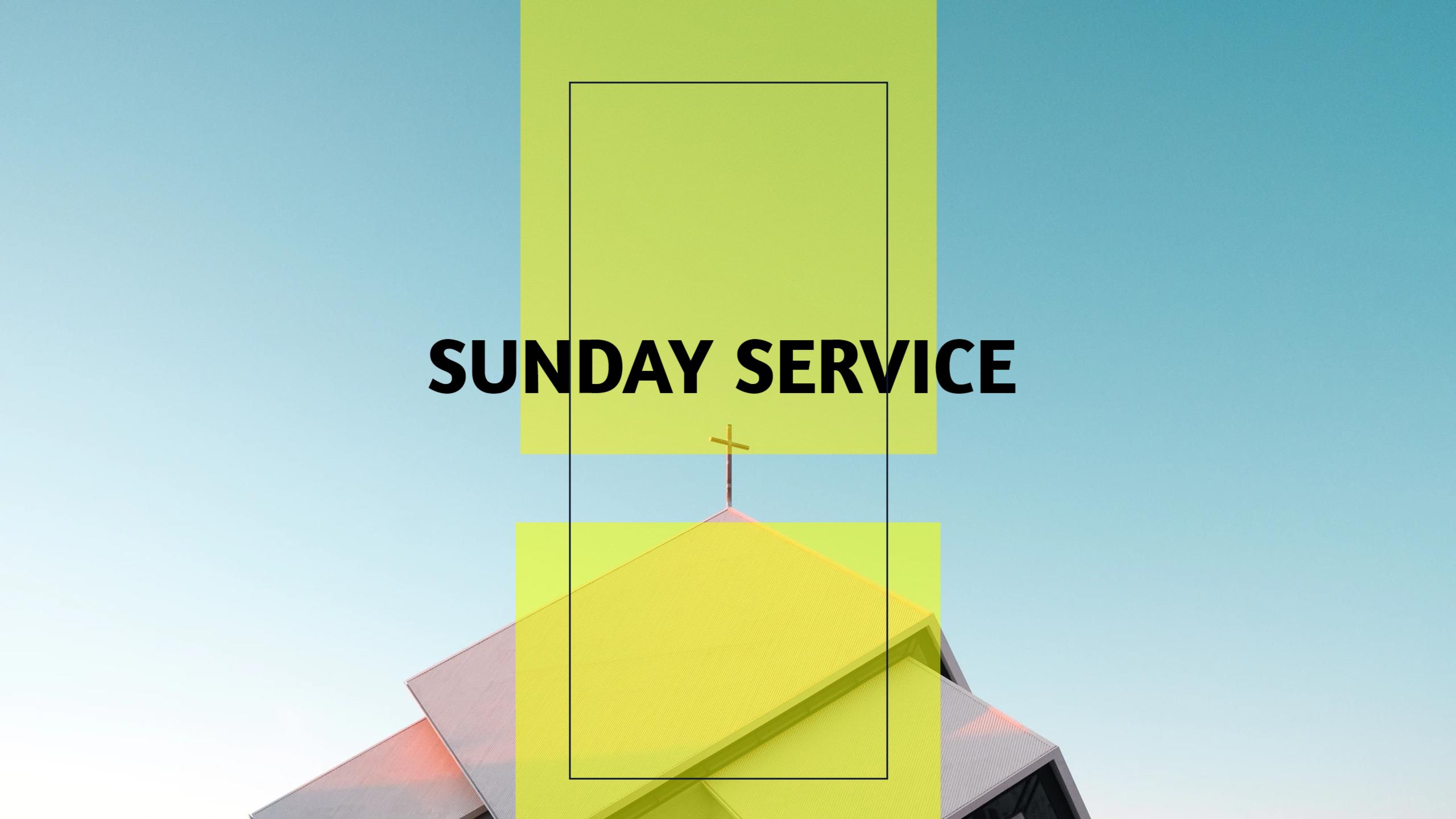Bright Yellow Overlay with Church Theme for YouTube Banner Template