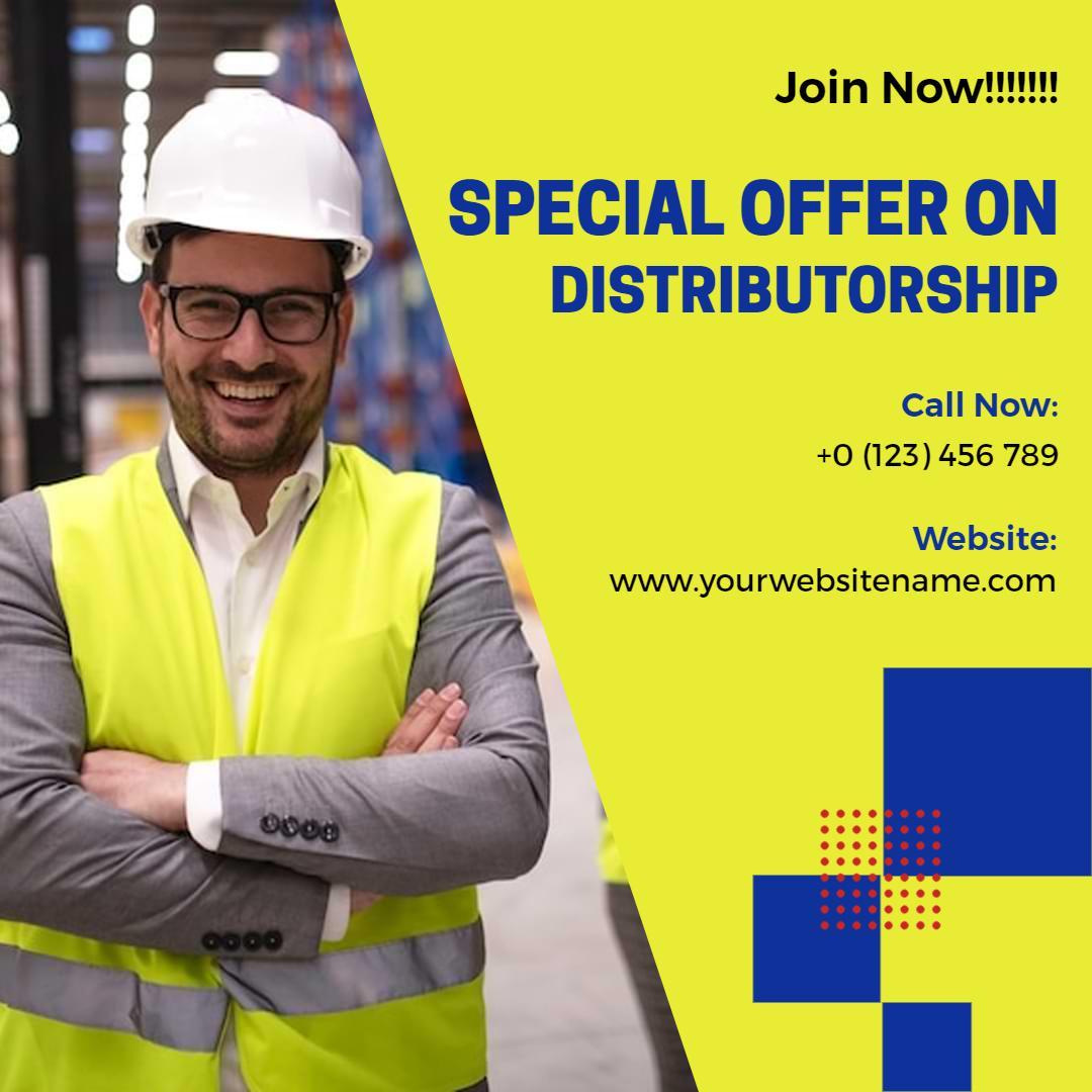 Bright Yellow Special Offer on Distributorship Ad Template