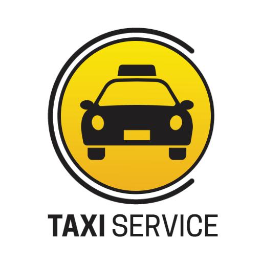 Bright Yellow Taxi Design Representing Convenient Transport Logo Template