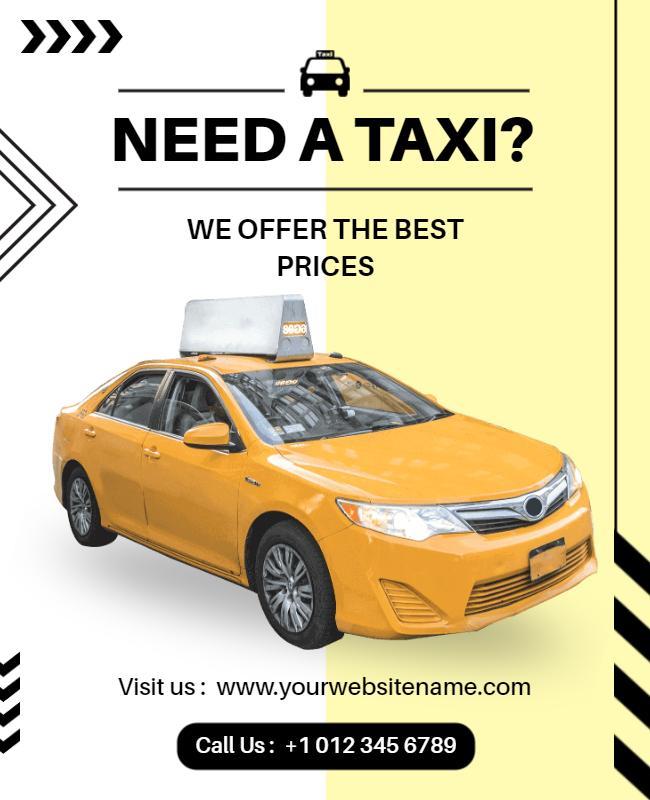 Bright Yellow Taxi Service Promotional Poster Template