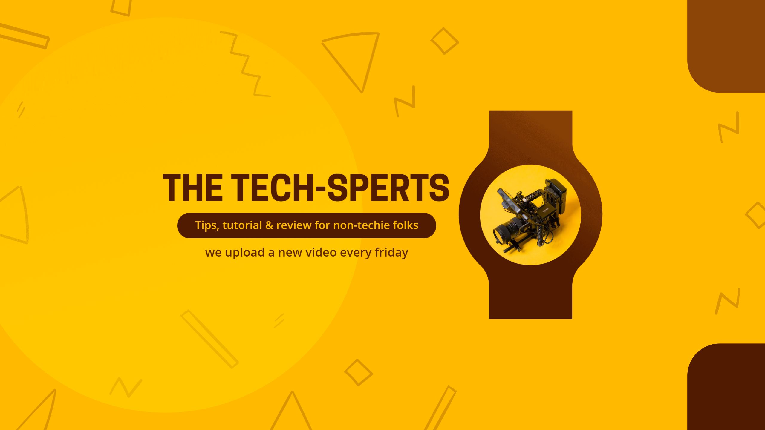 Bright Yellow Tech Review Channel YouTube Banner Template