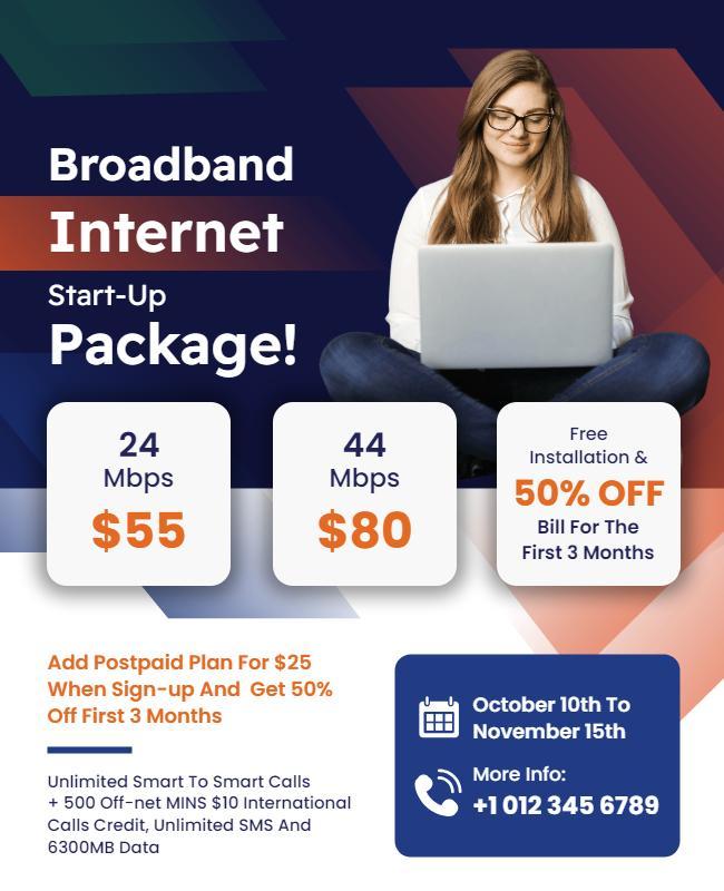 Broadband Internet Start Up Promotion Flyer Template