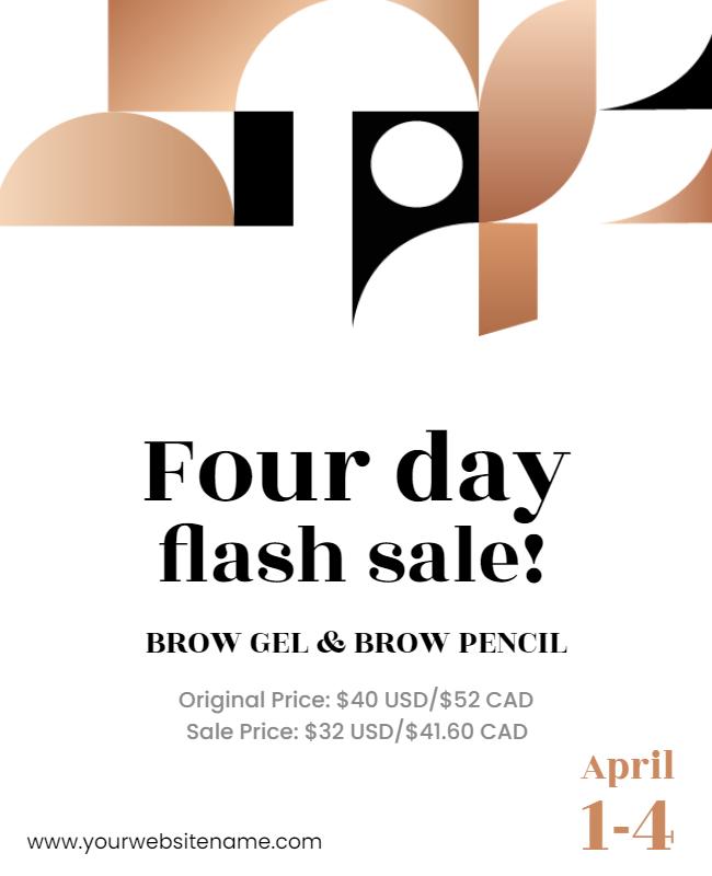 Brow Gel and Pencil Flash Sale Flyer Template