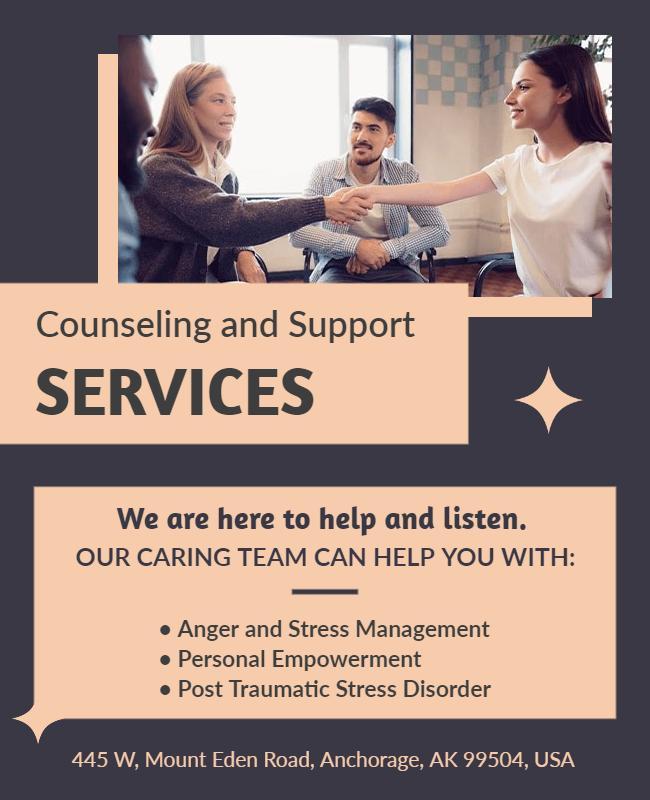 Brown Black Counseling Flyer Template