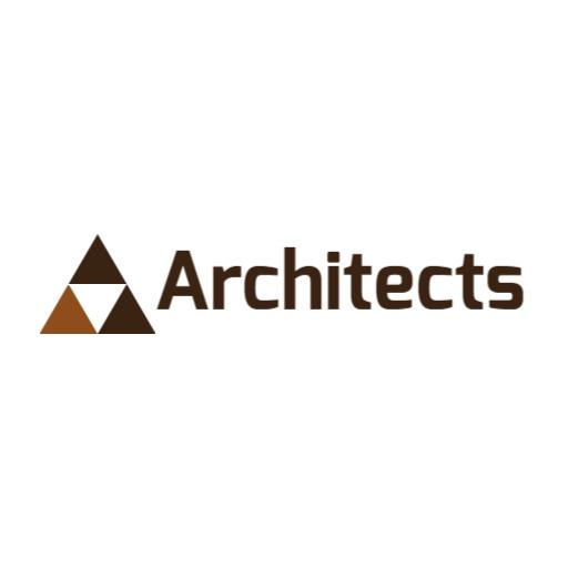 Brown Geometric Triangles Showcasing Architectural Vision Logo Template
