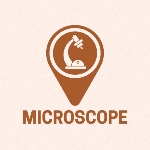Brown Microscope Design Showcasing Scientific Research Logo Template