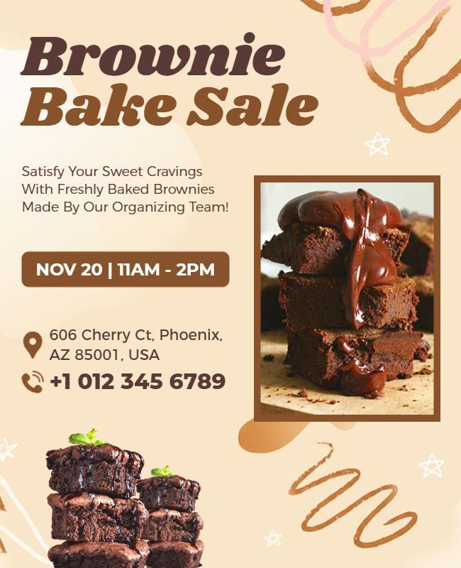 Brownie Bake Sale Event Flyer Template