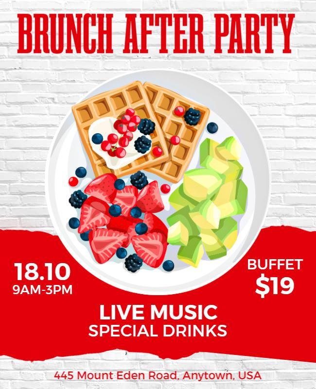 Brunch After Party with Live Music Flyer Template