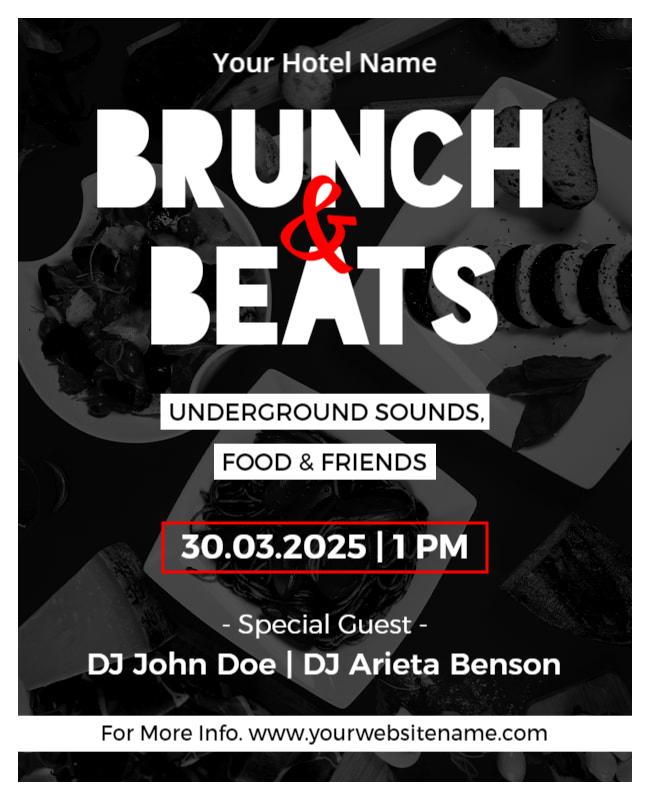 Brunch and Beats Music Event Flyer Template