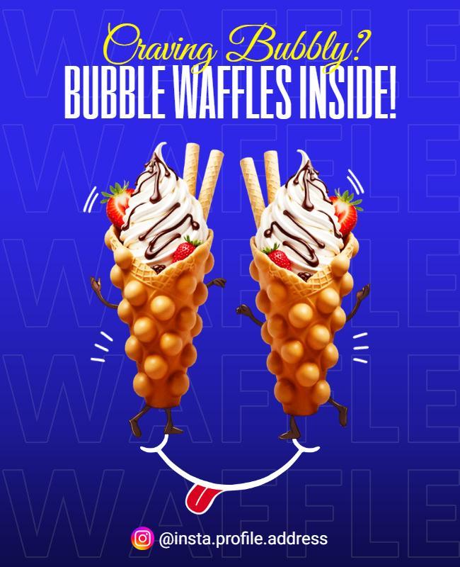 Bubble Waffle Dessert Promotion Flyer Template