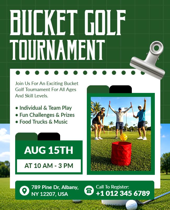Bucket Golf Tournament Event Flyer Template