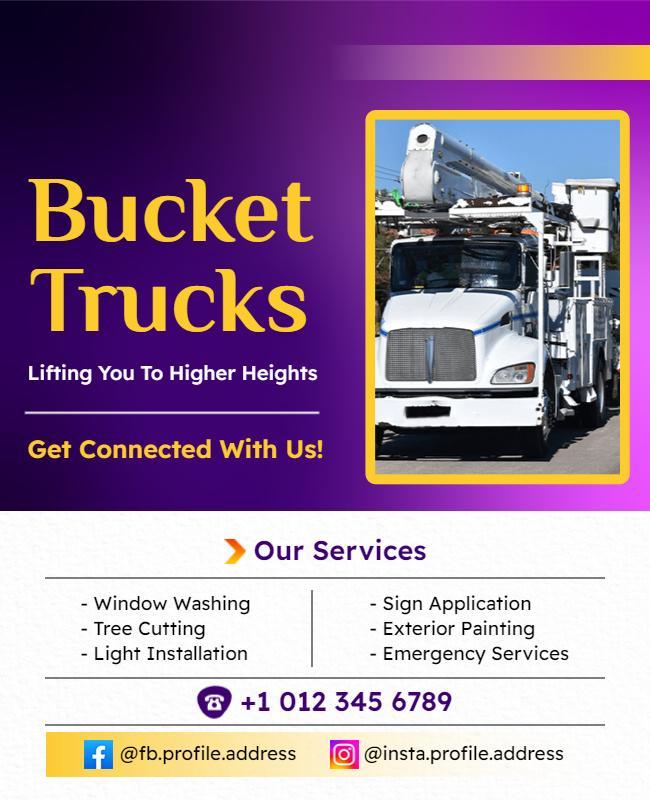 Bucket Truck Service and Rental Flyer Template