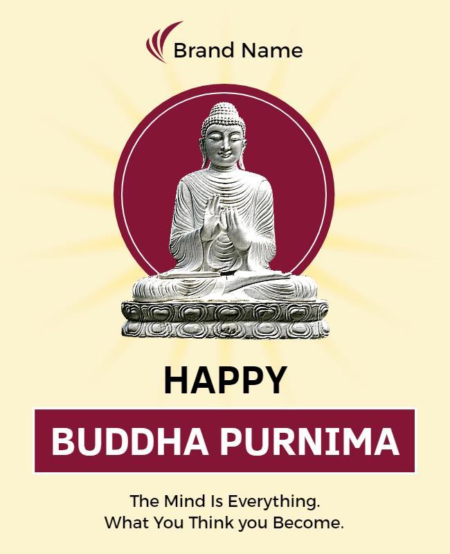 Serene Buddha Theme for Buddha Purnima Celebration Flyer Template