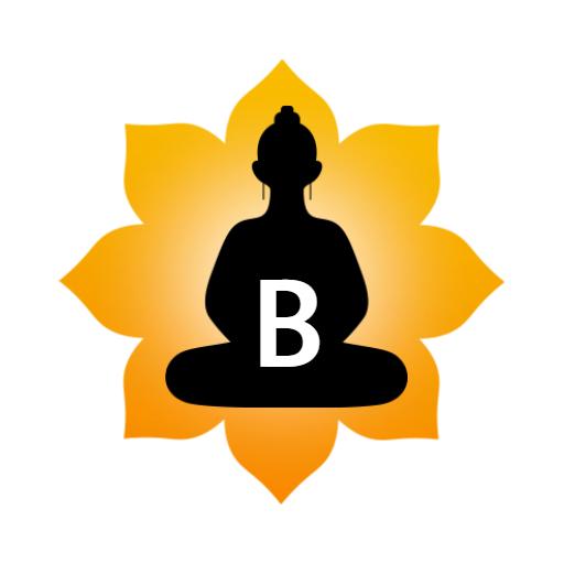 Buddha Silhouette Surrounded by Orange Lotus Alphabet Logo Template