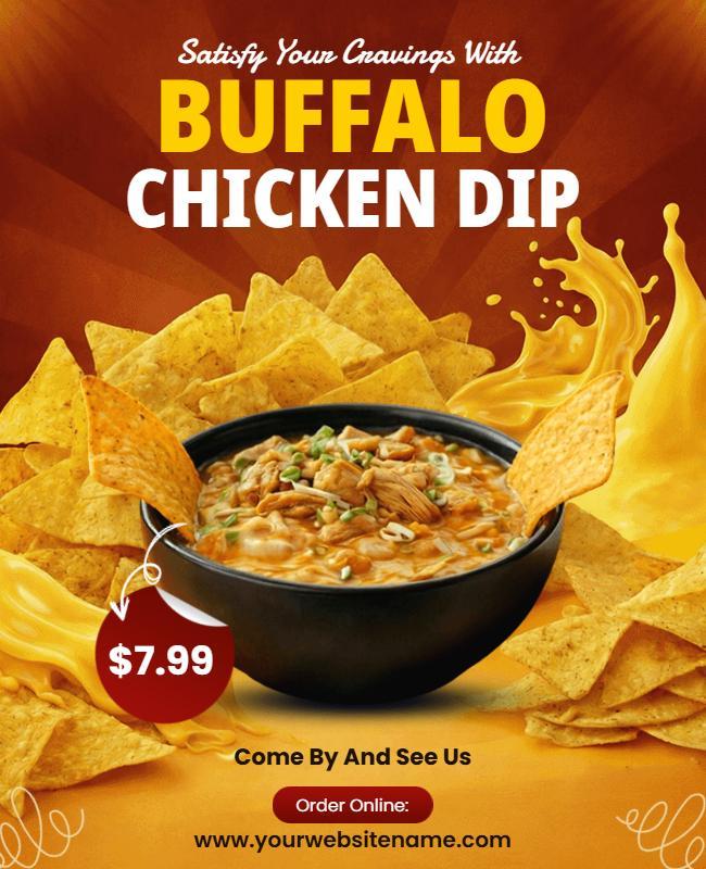 Buffalo Chicken Dip Promotion Flyer Template
