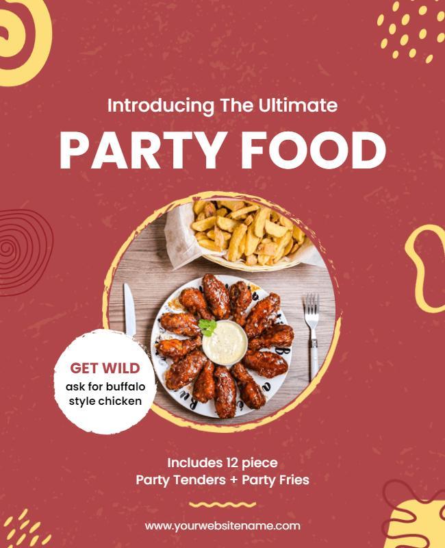 Buffalo Style Chicken and Fries Party Flyer Template