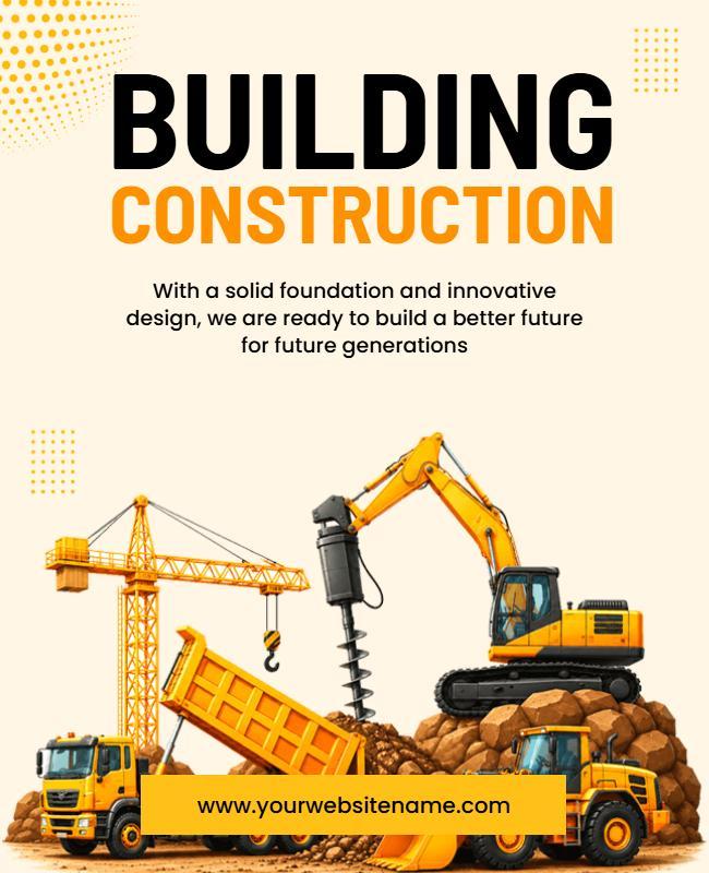 Building Construction Equipment Promotional Poster Template