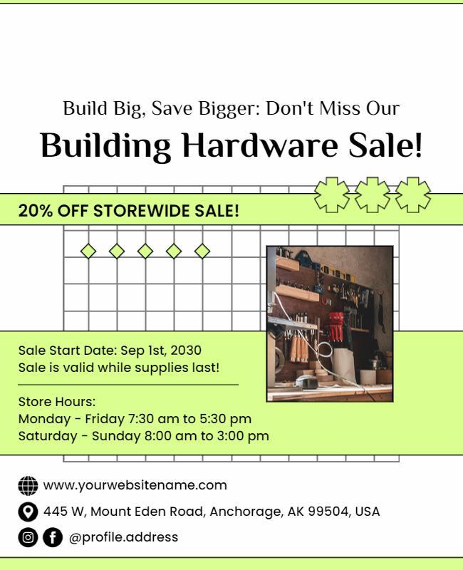 Building Hardware Sale Promotional Flyer Template