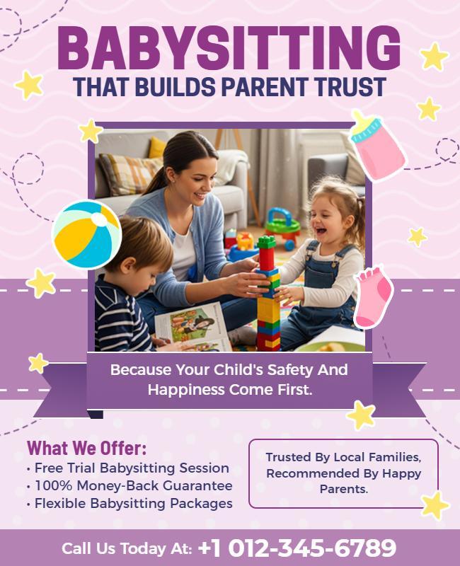 Building Parent Trust Babysitting Flyer Template