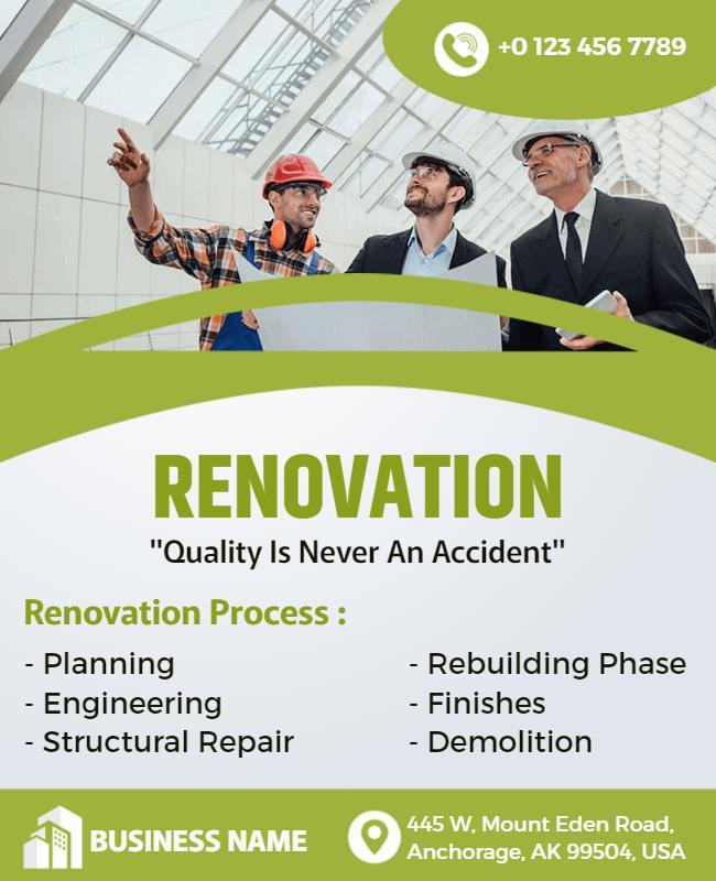 Building Renovation Services Promotional Flyer Template