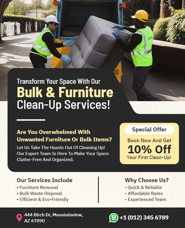 Bulk and Furniture Clean Up Services Flyer Template