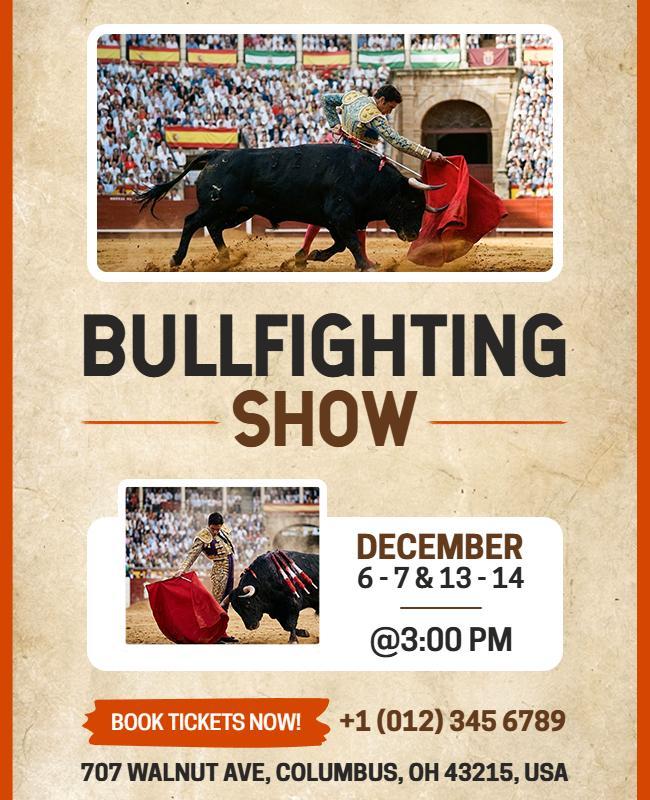 Bullfighting Show Event Flyer Template
