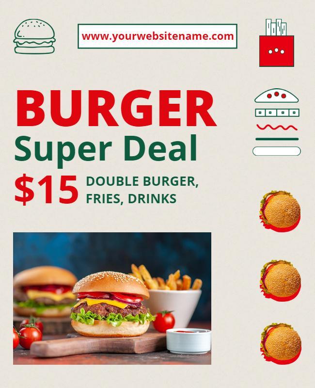 Burger Deal Promotional Flyer Template