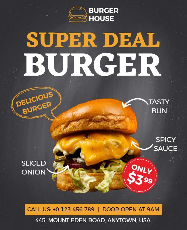 Burger House Super Deal Offer Flyer Template