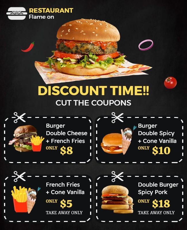 Burger Restaurant Discount Promotion Flyer Template