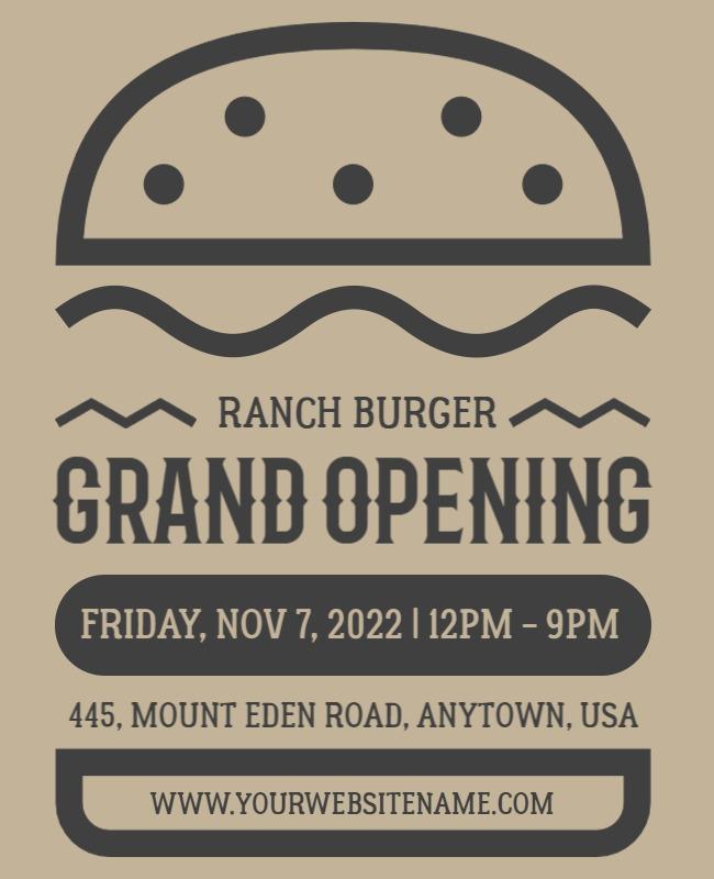 Burger Restaurant Grand Opening Flyer Template