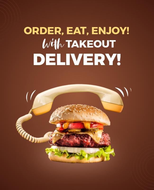 Burger Takeout Delivery Service Flyer Template